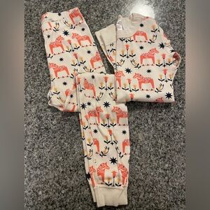 Kids Pajama Set with Horse Print